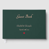 Elegant donkergroen Roos gouden bruiloften Jubileu Gastenboek (Voorkant)