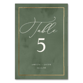 Elegant donkergroen Waterverf bruiloft script Kaart