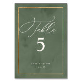 Elegant donkergroen Waterverf bruiloft script Kaart (Achterkant)