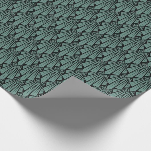 Elegant donkerkunstdeco abstracte geometrische ele cadeaupapier (Hoek)