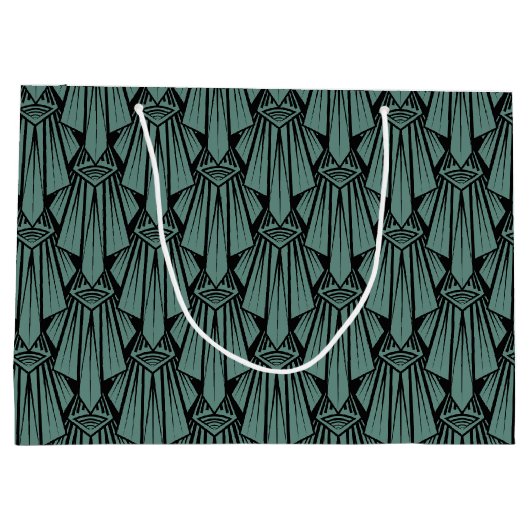 Elegant donkerkunstdeco abstracte geometrische ele groot cadeauzakje (Achterkant)