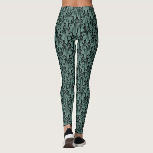 Elegant donkerkunstdeco abstracte geometrische ele leggings (Achterkant)