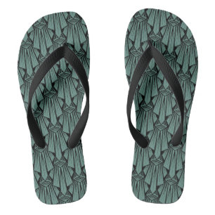 Elegant donkerkunstdeco abstracte geometrische ele teenslippers