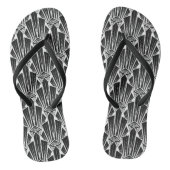 Elegant donkerkunstdeco abstracte geometrische ele teenslippers (Voetbed)