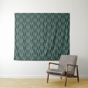 Elegant donkerkunstdeco abstracte geometrische ele wandkleed