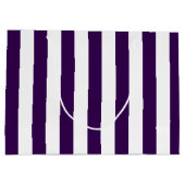 Elegant donkerpaars en wit gestreept patroon groot cadeauzakje (Achterkant)