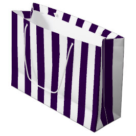 Elegant donkerpaars en wit gestreept patroon groot cadeauzakje