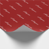 Elegant Donkerrood aangepaste scriptnaam chic Cadeaupapier (Hoek)