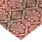 Elegant Donkerrood Beige Damast Weave Korte Tafelloper (Hoek)