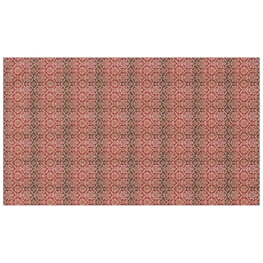 Elegant Donkerrood Beige Damast Weave Tafelkleed (Voorkant (Horizontaal))