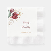 Elegant donkerrood goud aquarel bloemenpapier