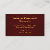 Elegant donkerrood met gouden scriptprofessionele  visitekaartje (Achterkant)