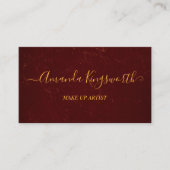 Elegant donkerrood met gouden scriptprofessionele  visitekaartje (Voorkant)