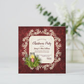 Elegant Donkerrood met kaarsfeest Kaart (Staand voorkant)