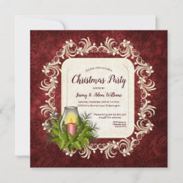 Elegant Donkerrood met kaarsfeest Kaart