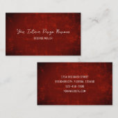 Elegant Donkerrood Textuur Landelijk Rustiek Visitekaartje (Voorkant / Achterkant)