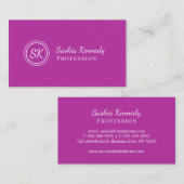 Elegant donkerroze handschrift Professional Monogr Visitekaartje (Voorkant / Achterkant)