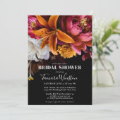 Elegant donkerroze Oranje geel bloemkoraal Kaart (Staand voorkant)