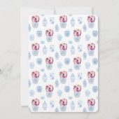 Elegant Donkerroze rozen en Vrijgezellenfeest van Kaart (Achterkant)