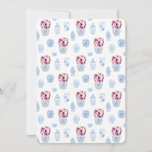 Elegant Donkerroze rozen en Vrijgezellenfeest van Kaart (Achterkant)