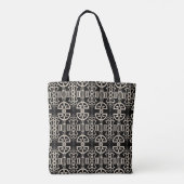 Elegant donkerzwart deco abstracte meetkundige ele tote bag (Achterkant)