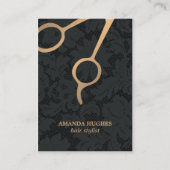 Elegant donkerzwart, zwarte kant, goudschaar, haar visitekaartje (Voorkant)