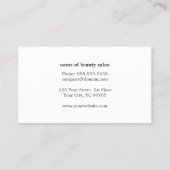 Elegant donkerzwart, zwarte kant, goudschaar, haar visitekaartje (Achterkant)