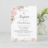 Elegant doop Roos goud, munt bloemuitnodiging Kaart (Staand voorkant)