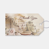 Elegant doopfeest bedankkaartje cadeaulabel (Voorkant (Horizontaal))