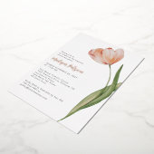 Elegant doopperzik Bloemen Tulp Roos Goud Folie Uitnodiging (Gedraaid)