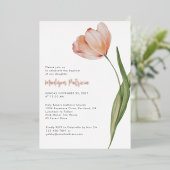 Elegant doopperzik Bloemen Tulp Roos Goud Folie Uitnodiging (Staand Voorkant)