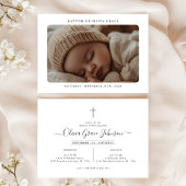 Elegant doopscript Baby Fotodoop Kaart