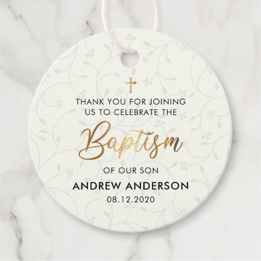 Elegant  doopsel dank u bedankjes labels (Voorkant)