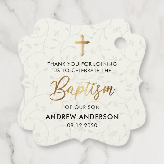 Elegant  doopsel dank u bedankjes labels (Achterkant)