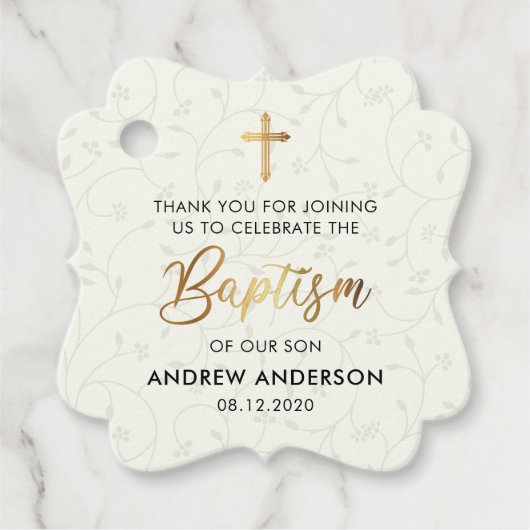 Elegant  doopsel dank u bedankjes labels (Voorkant)