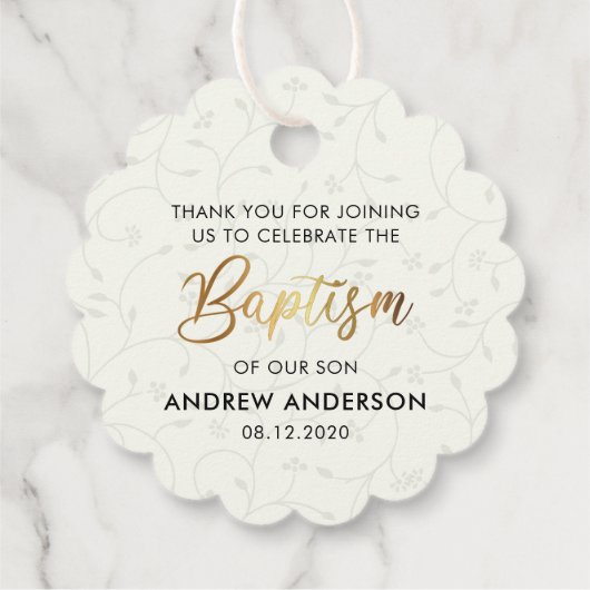 Elegant  doopsel dank u bedankjes labels (Achterkant)