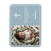 Elegant doopsel Dusty Blue Bedankt Foto Magneet (Verticaal)