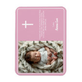 Elegant doopsel Dusty Pink Bedankt Foto Magneet (Verticaal)