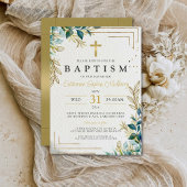 Elegant doopsel goud & groen doop kaart