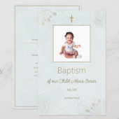 Elegant Doopsel Menu Kaart voor Baby (Voorkant / Achterkant)