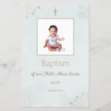 Elegant Doopsel Menu Kaart voor Baby