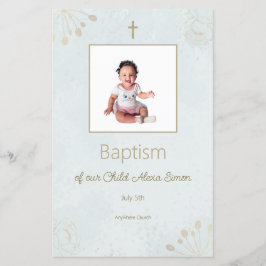 Elegant Doopsel Menu Kaart voor Baby