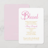 elegant DOOPSEL of BAPTISM roze gouden kruis Kaart (Voorkant / Achterkant)