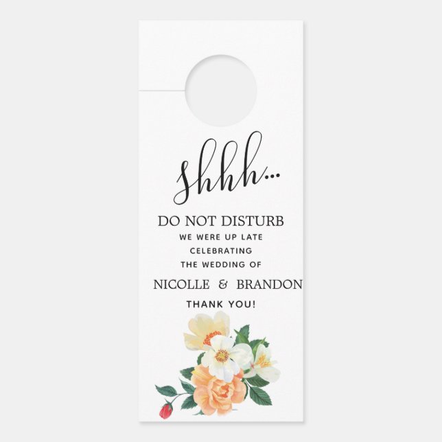 Elegant Door Hanger Do not disturb the Magnolia We (Voorkant)