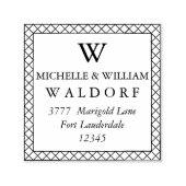 Elegant doorgehaald lijst Monogram Retouradres Zelfinktende Stempel (Design)