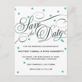 Elegant Dot Blue Save the Date Aankondigingskaart
