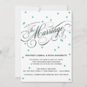 Elegant Dot Blue Wedding Invitation Kaart (Voorkant)
