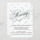 Elegant Dot Blue Wedding Invitation Kaart (Voorkant / Achterkant)