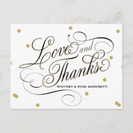 Elegant Dot Gold Hartelijk dank Briefkaart