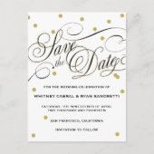 Elegant Dot Gold Save the Date Aankondigingskaart (Voorkant)